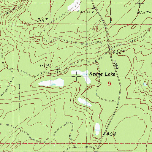 Topographic Map of Keene Lake, WA