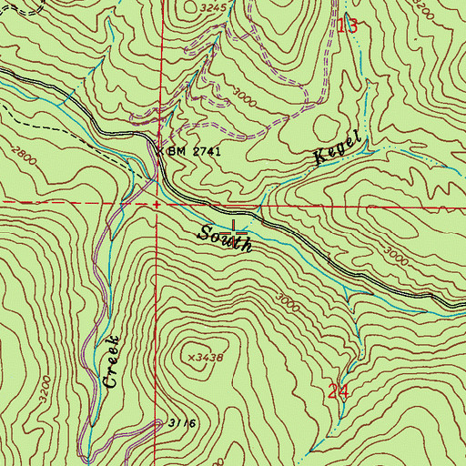 Topographic Map of Kegel Creek, WA