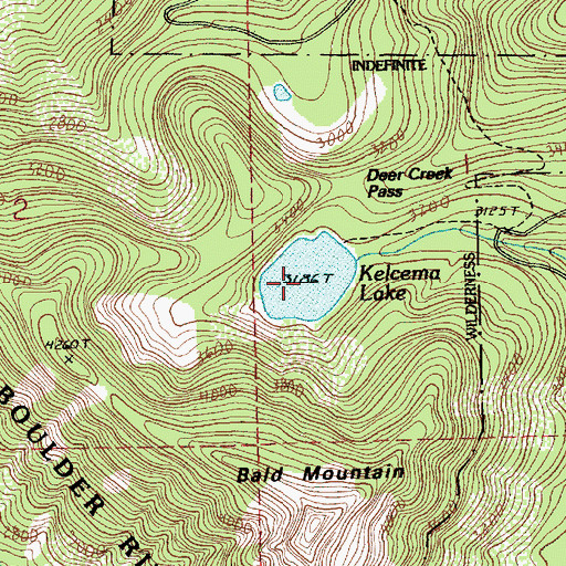 Topographic Map of Kelcema Lake, WA
