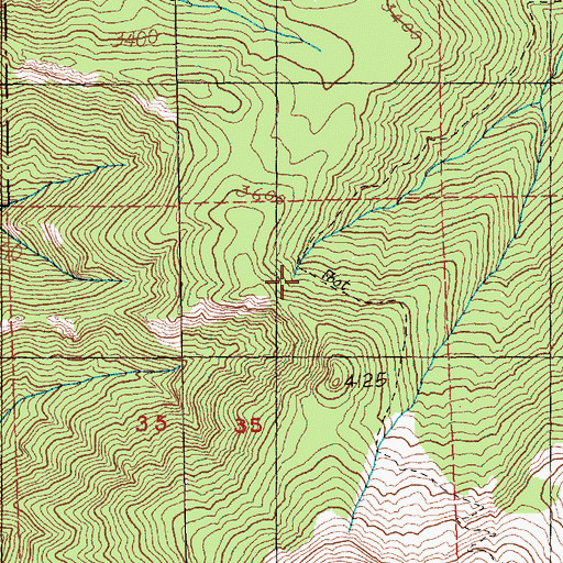 Topographic Map of Kelly Butte Trail, WA