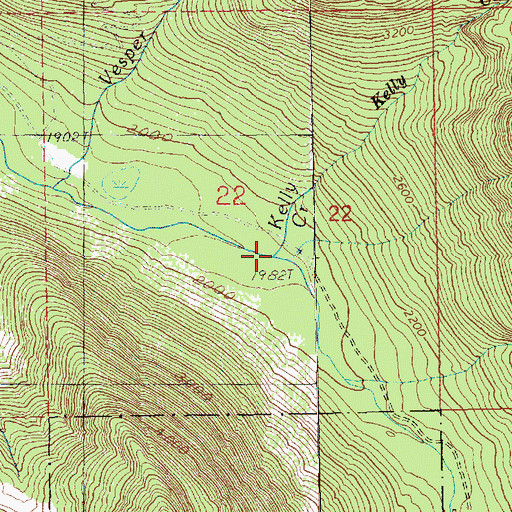 Topographic Map of Kelly Creek, WA