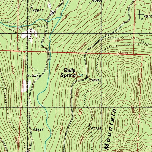 Topographic Map of Kelly Spring, WA