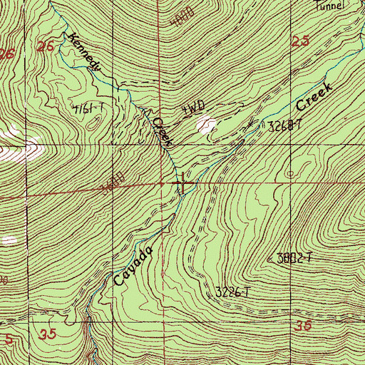 Topographic Map of Kennedy Creek, WA