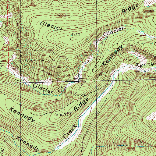 Topographic Map of Kennedy Ridge Trail, WA