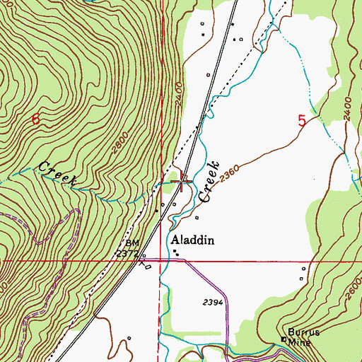 Topographic Map of Kenny Creek, WA