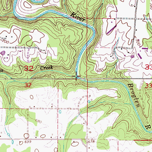 Topographic Map of Loveless Creek, AL