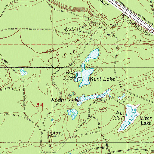 Topographic Map of Kent Lake, WA