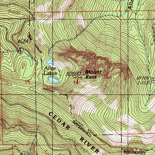 Topographic Map of Mount Kent, WA