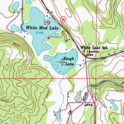 Topographic Map of Keogh Lake, WA