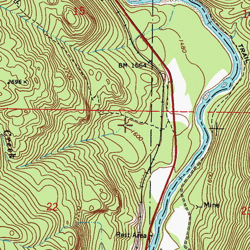 Topographic Map of Kerry Creek, WA