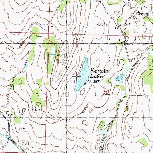 Topographic Map of Kerwin Lake, WA