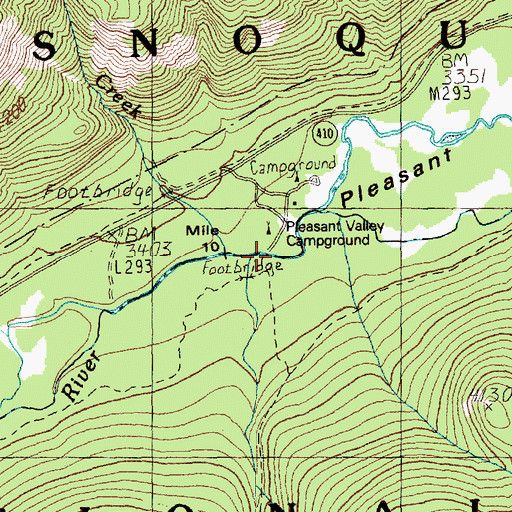Topographic Map of Kettle Creek, WA