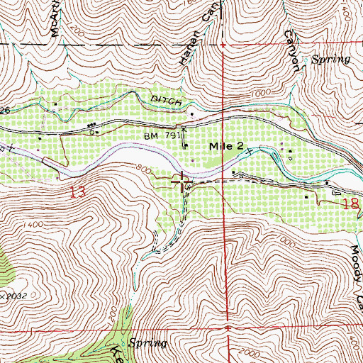 Topographic Map of Keystone Canyon, WA