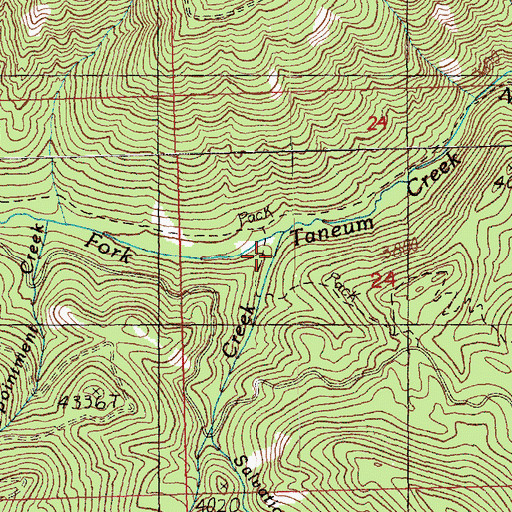 Topographic Map of Kid Creek, WA