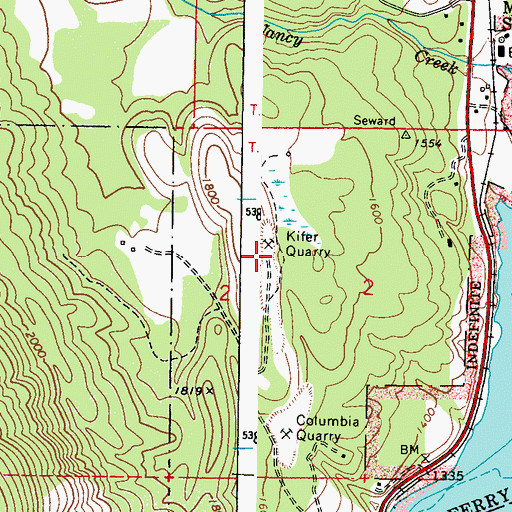 Topographic Map of Kifer Quarry, WA
