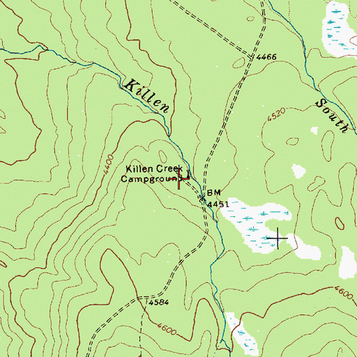 Topographic Map of Killen Creek Campground, WA