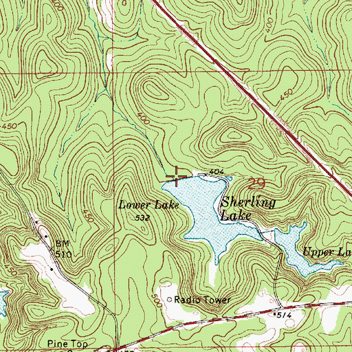 Topographic Map of Lower Lake, AL