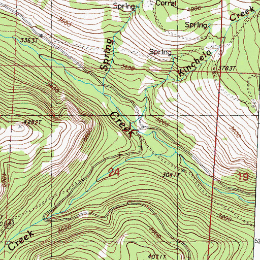 Topographic Map of Kinchelo Creek, WA