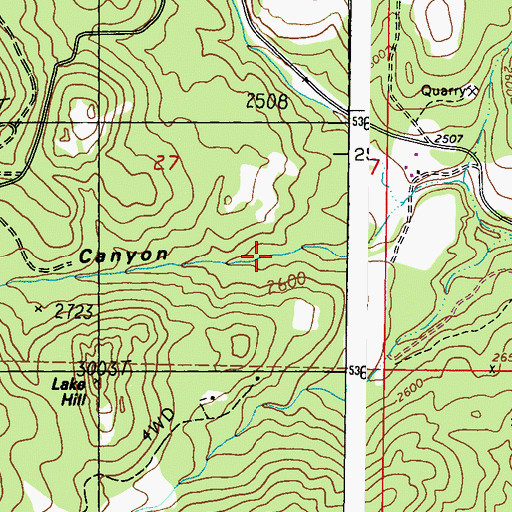 Topographic Map of King Canyon, WA