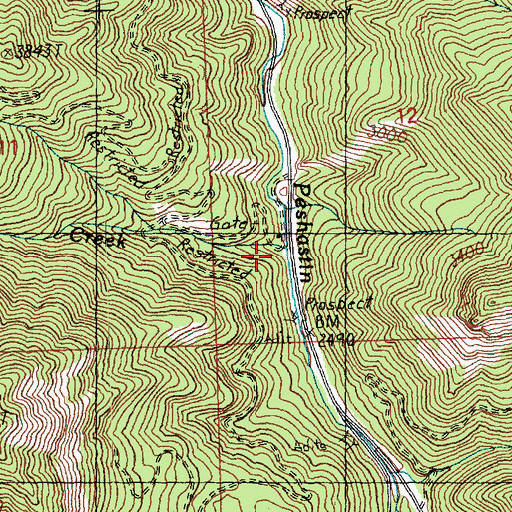 Topographic Map of King Creek, WA
