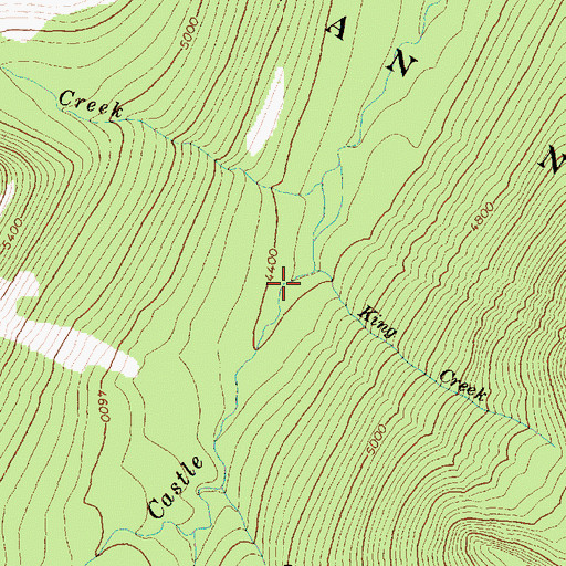 Topographic Map of King Creek, WA