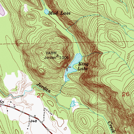 Topographic Map of King Lake, WA