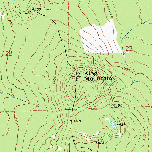 Topographic Map of King Mountain, WA