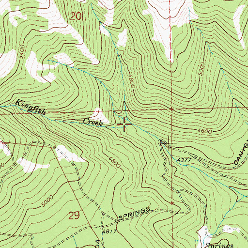 Topographic Map of Kingfish Creek, WA