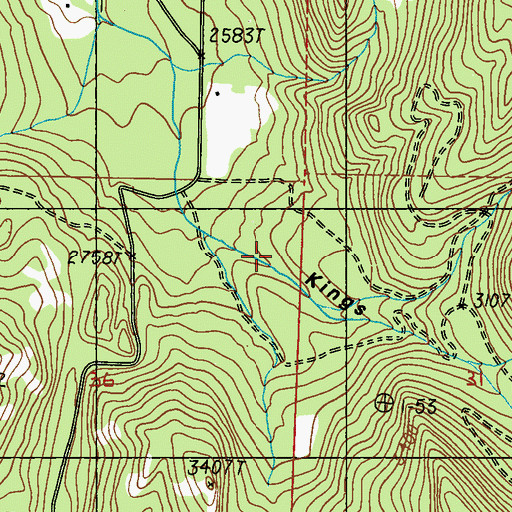 Topographic Map of Kings Canyon, WA