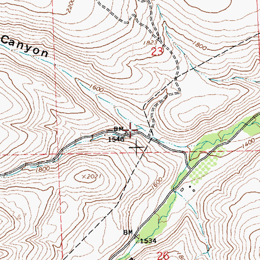 Topographic Map of Kingsbury Canyon, WA