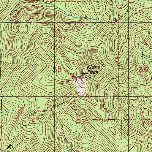 Topographic Map of Kiona Peak, WA
