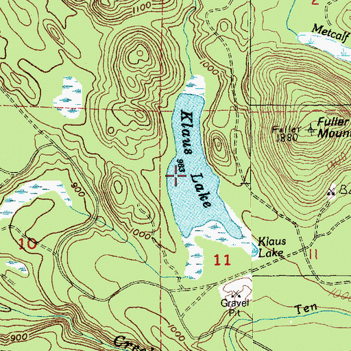 Topographic Map of Klaus Lake, WA