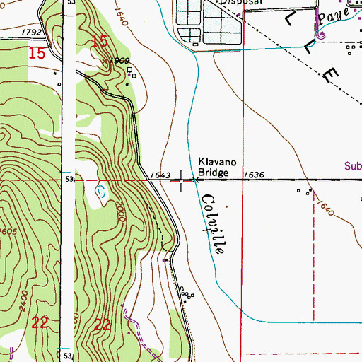 Topographic Map of Klavano Bridge, WA