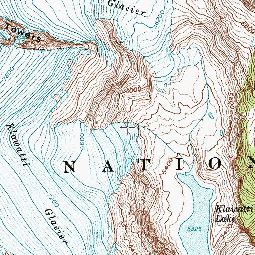Topographic Map of Klawatti Glacier, WA