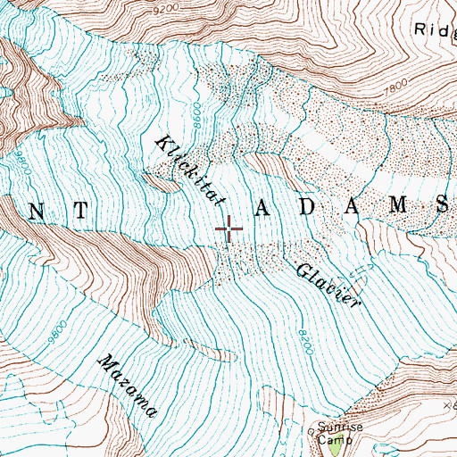 Topographic Map of Klickitat Glacier, WA