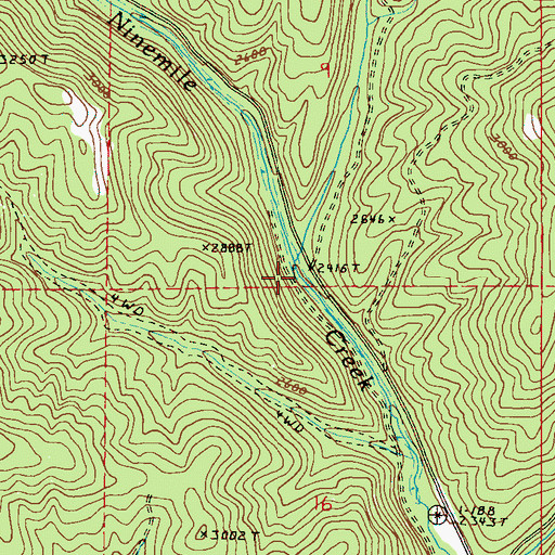 Topographic Map of Klondyke Creek, WA