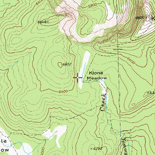 Topographic Map of Klone Meadow, WA