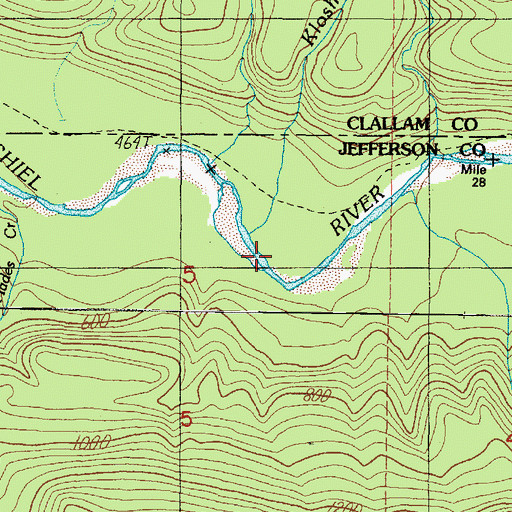 Topographic Map of Kloshe Creek, WA
