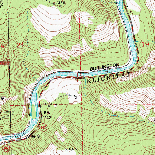 Topographic Map of Knight Canyon, WA