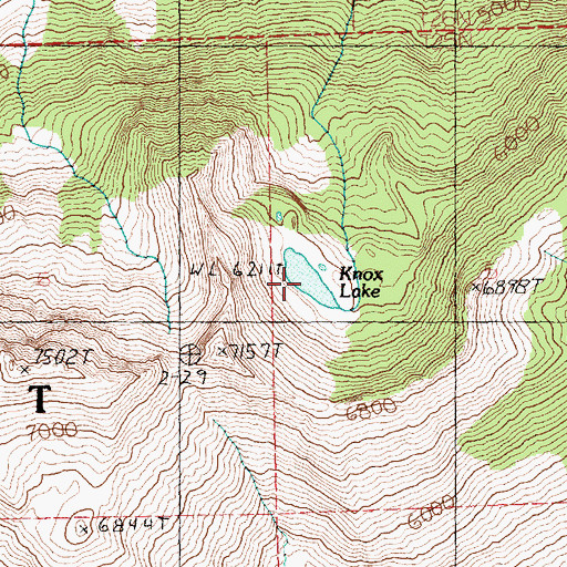 Topographic Map of Knox Lake, WA