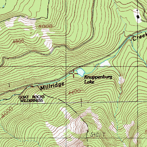 Topographic Map of Knuppenburg Lake, WA