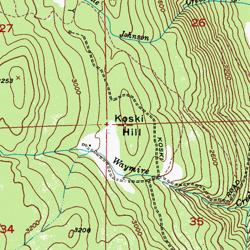 Topographic Map of Koski Hill, WA