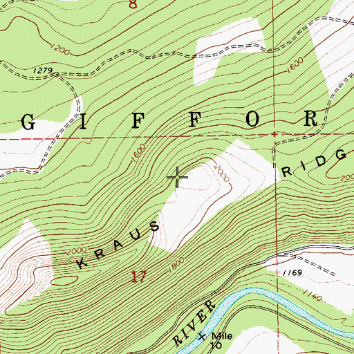 Topographic Map of Kraus Ridge, WA