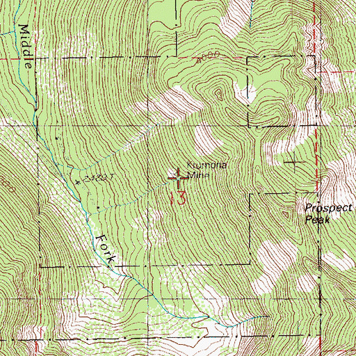 Topographic Map of Kromona Mine, WA