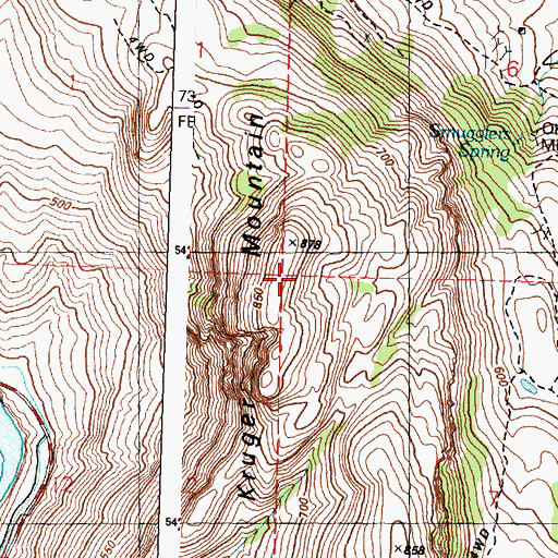 Topographic Map of Kruger Mountain, WA