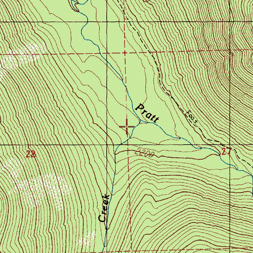 Topographic Map of Kulla Kulla Creek, WA