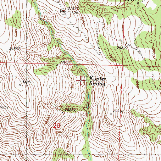 Topographic Map of Kupfer Spring, WA