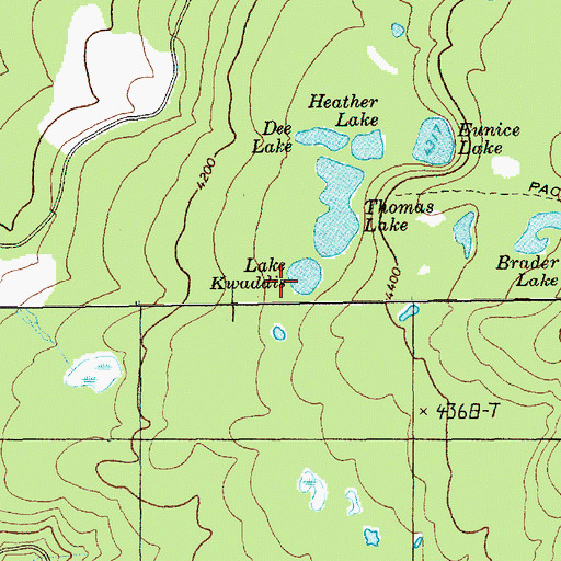Topographic Map of Lake Kwaddis, WA