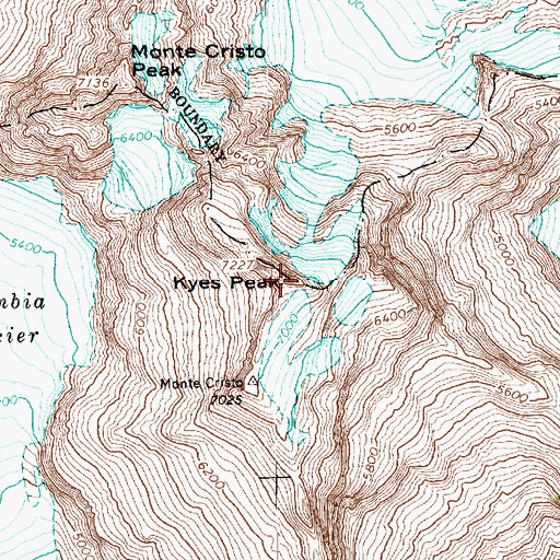 Topographic Map of Kyes Peak, WA