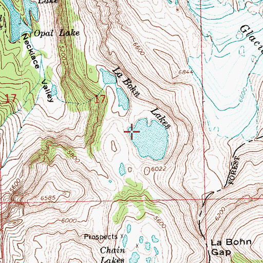 Topographic Map of La Bohn Lakes, WA